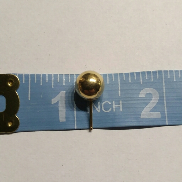14K Gold Ball Stud Single Earring, Plus 14K Back - Picture 7 of 13
